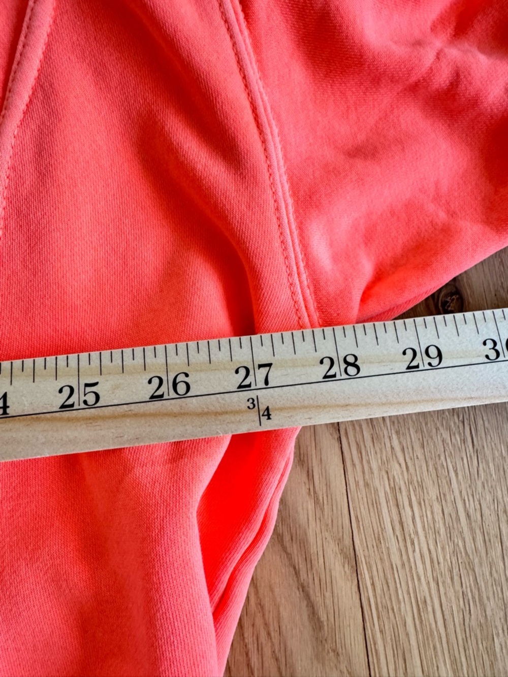Free People Movement Neon Coral Hoodie Oversized Fleece Sweatshirt Size L - Picture 7 of 8
